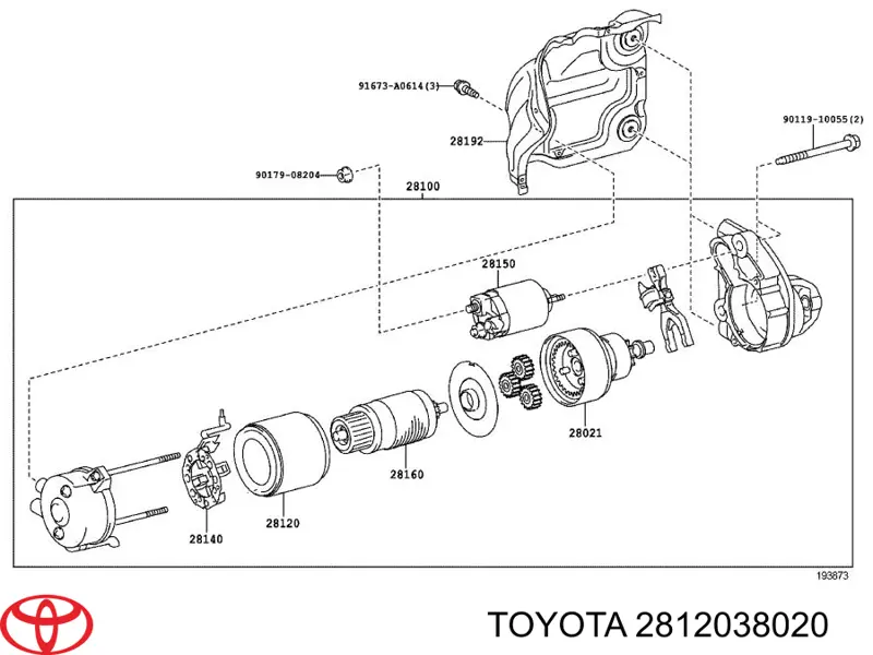 2812038020 Toyota обмотка стартера, статор