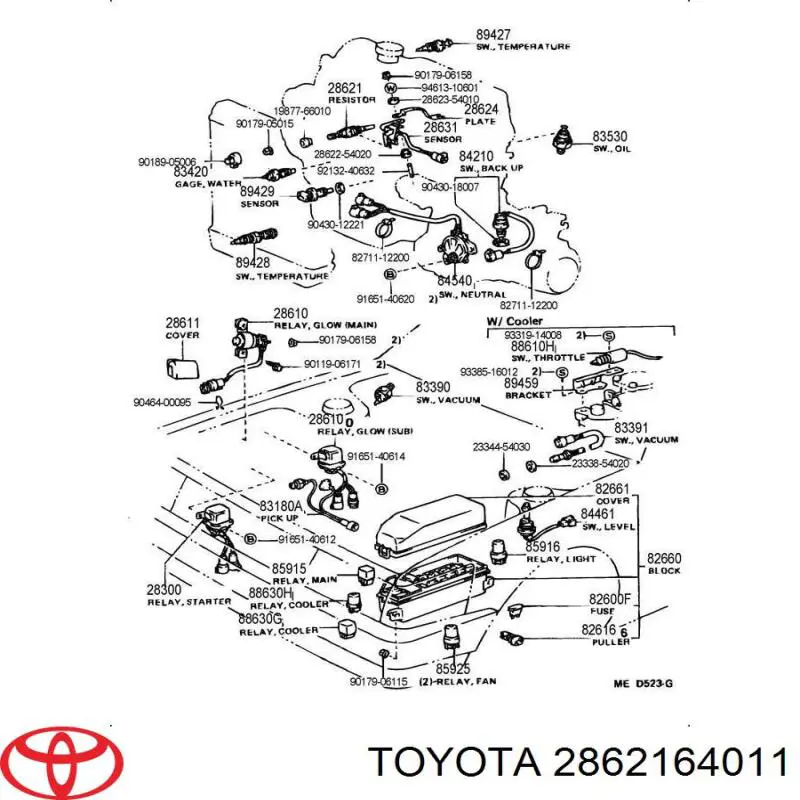 Свічка накалу 2862164011 Toyota