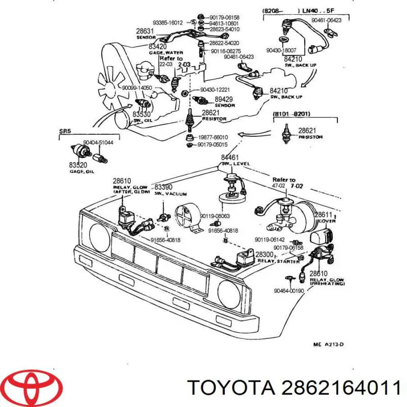 Свіча накалу Toyota 2862164011 ціна, від 31.67 USD