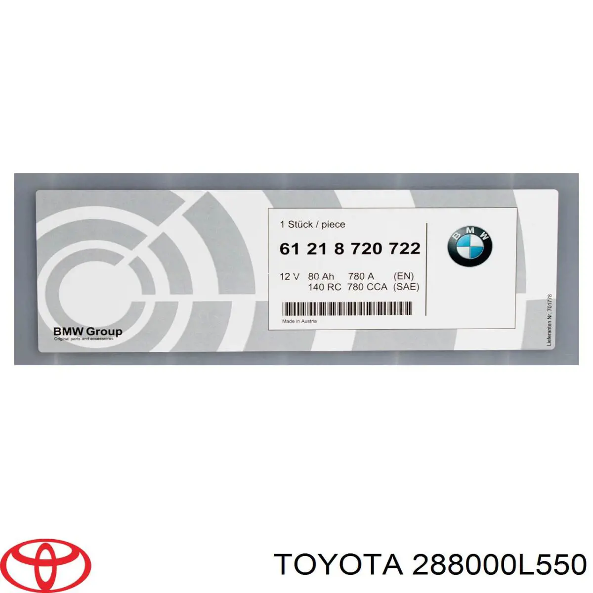 Батарея акумуляторна Toyota 288000L550 ціна, від 183.40 USD