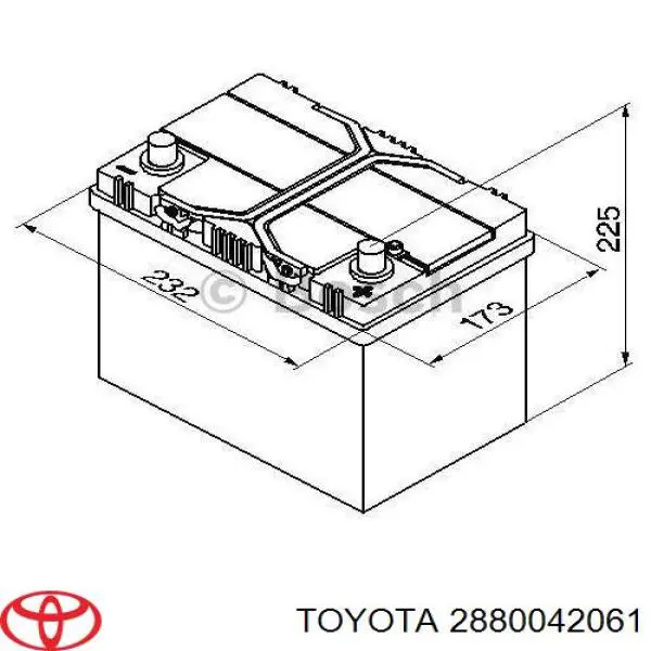 Акумуляторна батарея, АКБ 2880042061 Toyota