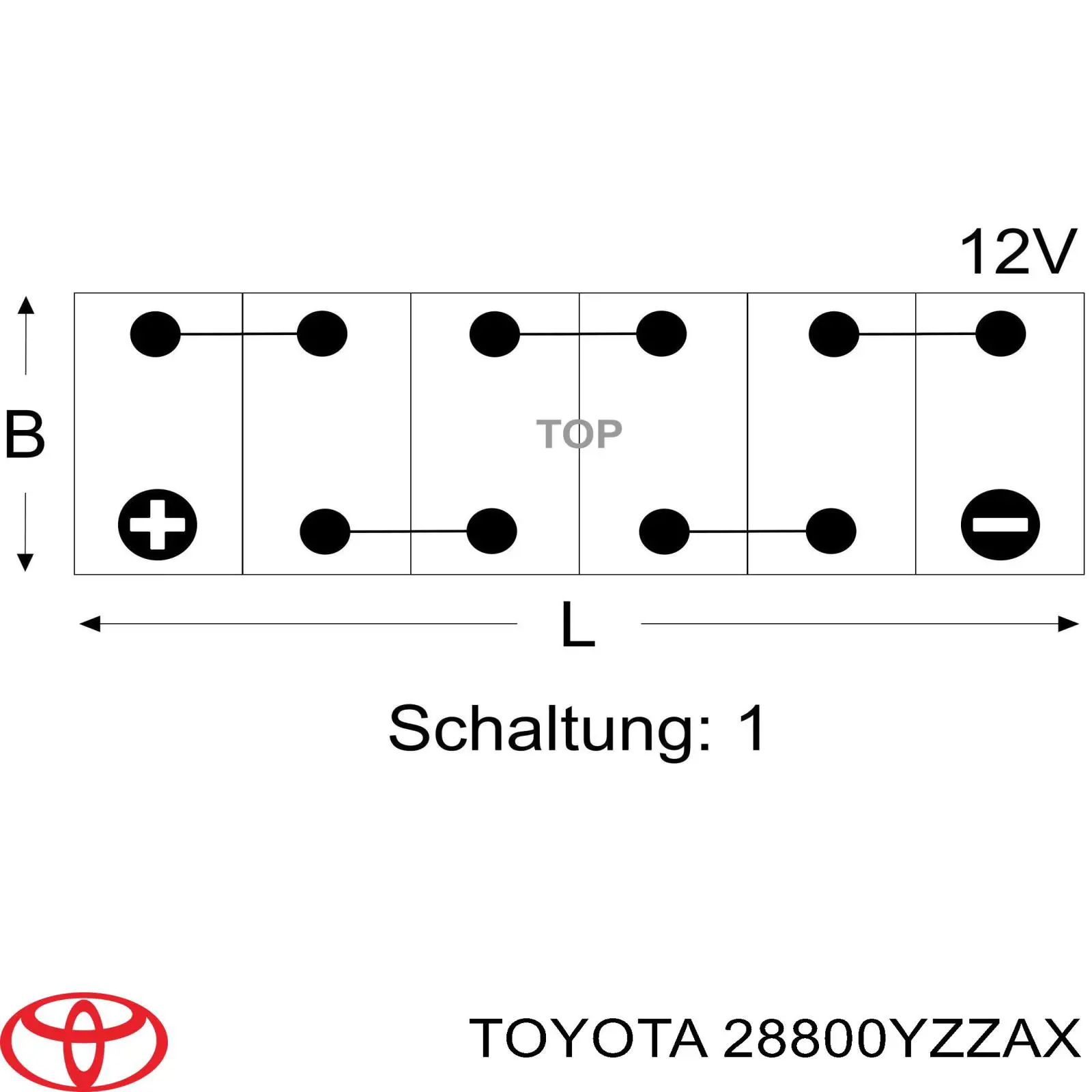 Акумуляторна батарея, АКБ 28800YZZAX Toyota