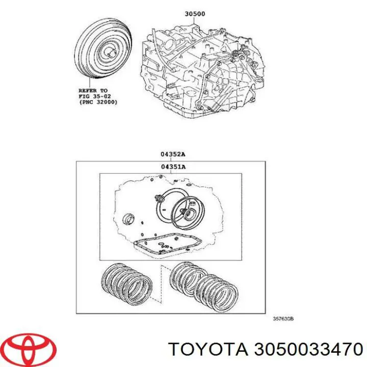 Коробка передач автомат Toyota 3050033470 ціна, від 2031.60 USD