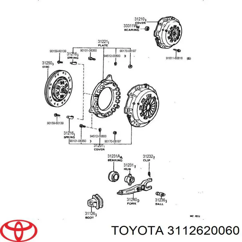 Пильник вилки зчеплення Toyota 4 Runner (N130) (Тойота 4 раннер)