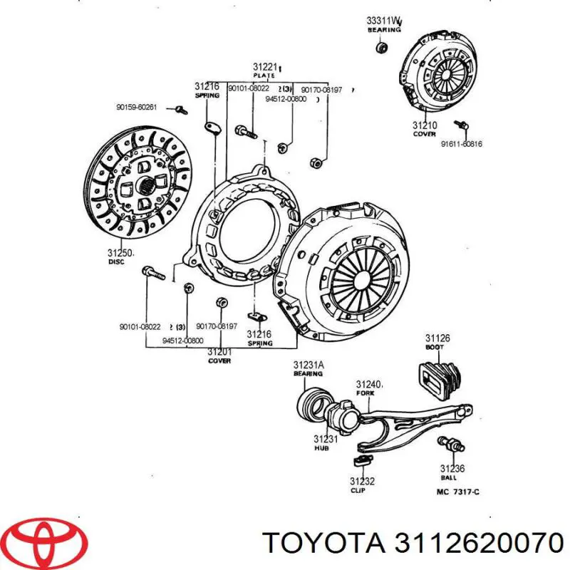 Пильник вилки зчеплення Toyota Liteace (CM30G, KM30G) (Тойота Літ айс)