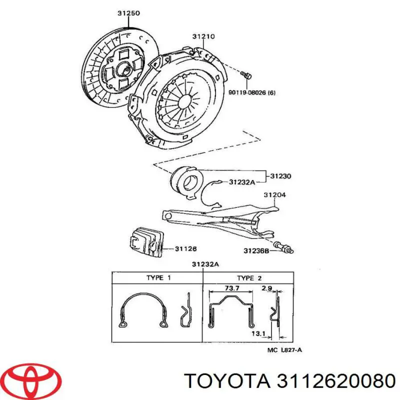 Пильник вилки зчеплення Toyota 3112620080 ціна, від 3.78 USD
