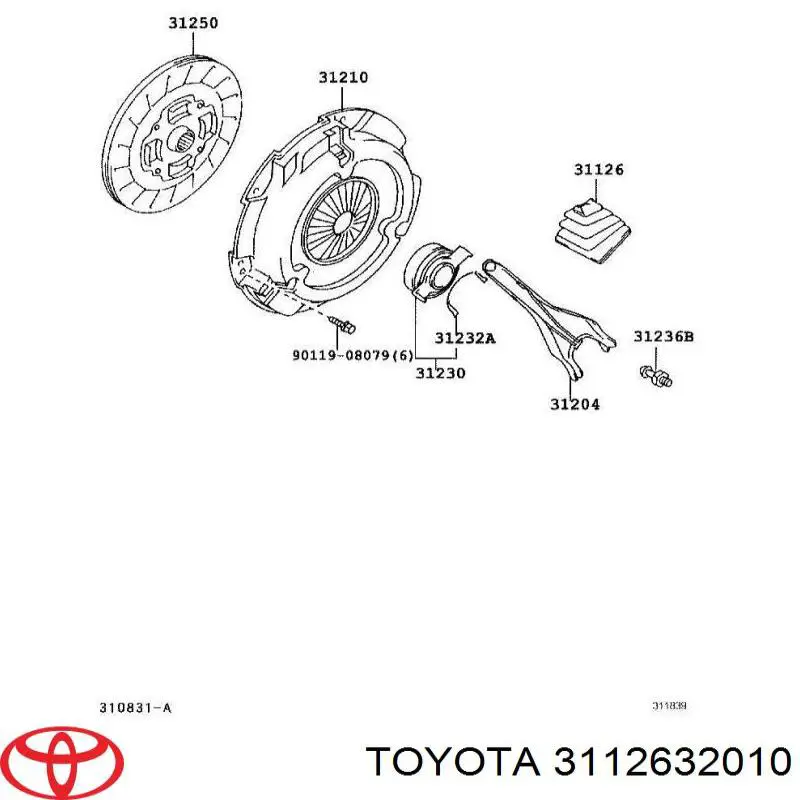 Пильник вилки зчеплення Toyota 3112632010 ціна, від 2.53 USD