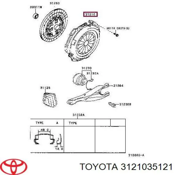 3121035121 Toyota корзина зчеплення