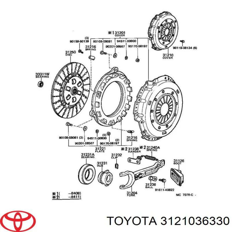 Пелюстковий кошик зчеплення Toyota 3121036330 ціна, від 80.78 USD