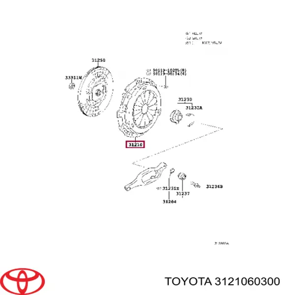 3121060300 Toyota Натискний диск зчеплення