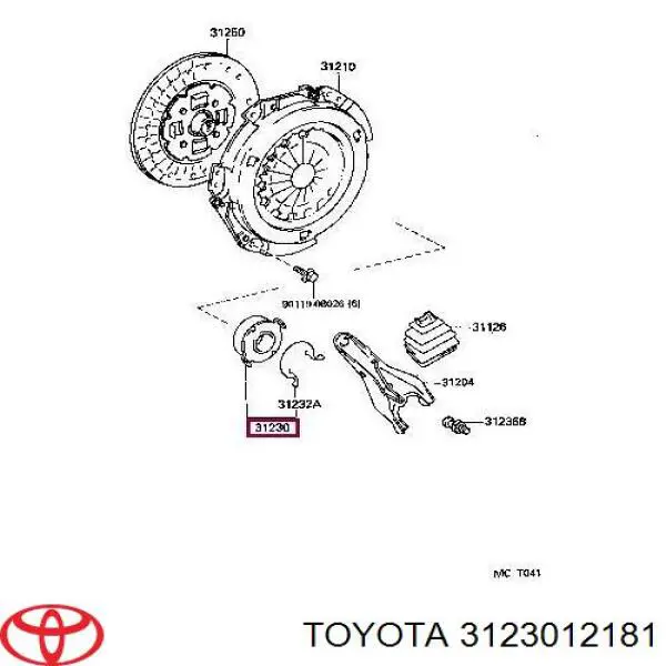 Вижимний підшипник Toyota 3123012181 ціна, від 20.72 USD