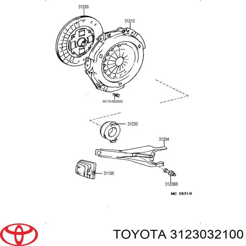 3123032100 Toyota підшипник вижимний зчеплення