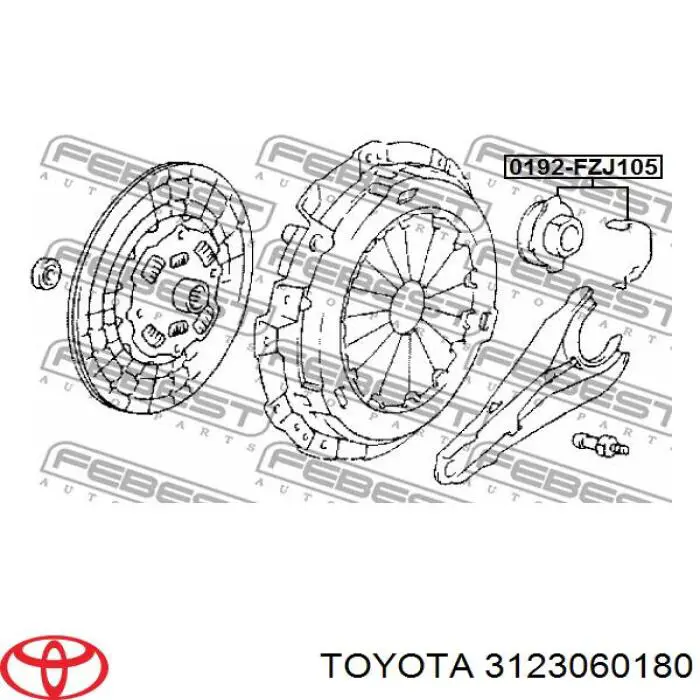 3123060180 Toyota Підшипник ковзання зчеплення