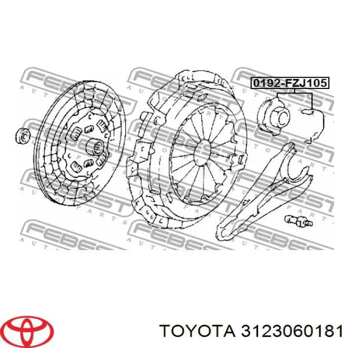 3123060181 Toyota Підшипник ковзання зчеплення