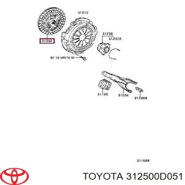Купити 312500D051 Toyota Диск зчеплення