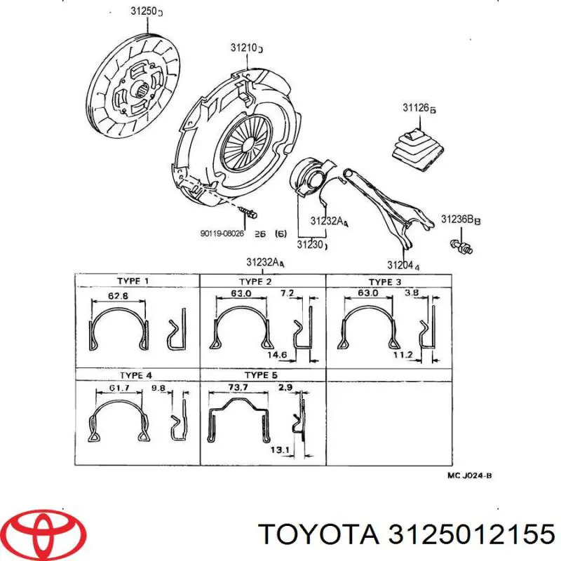 3125012155 Toyota диск зчеплення
