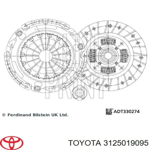 Комплект зчеплення (3 частини) 3125019095 Toyota