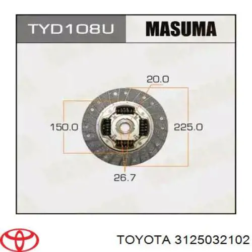 3125032102 Toyota диск зчеплення