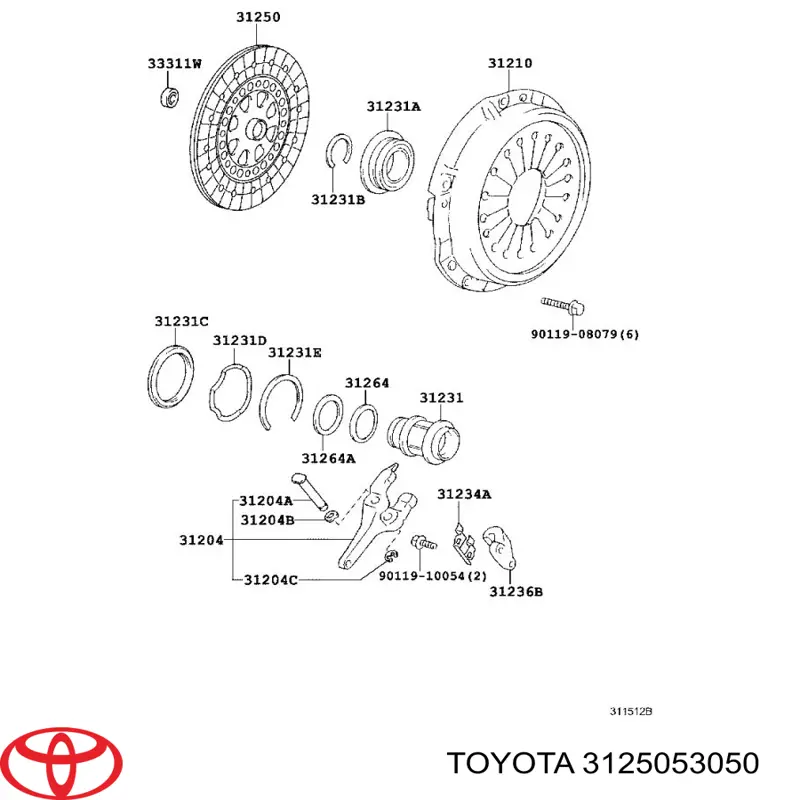 3125053050 Toyota диск зчеплення