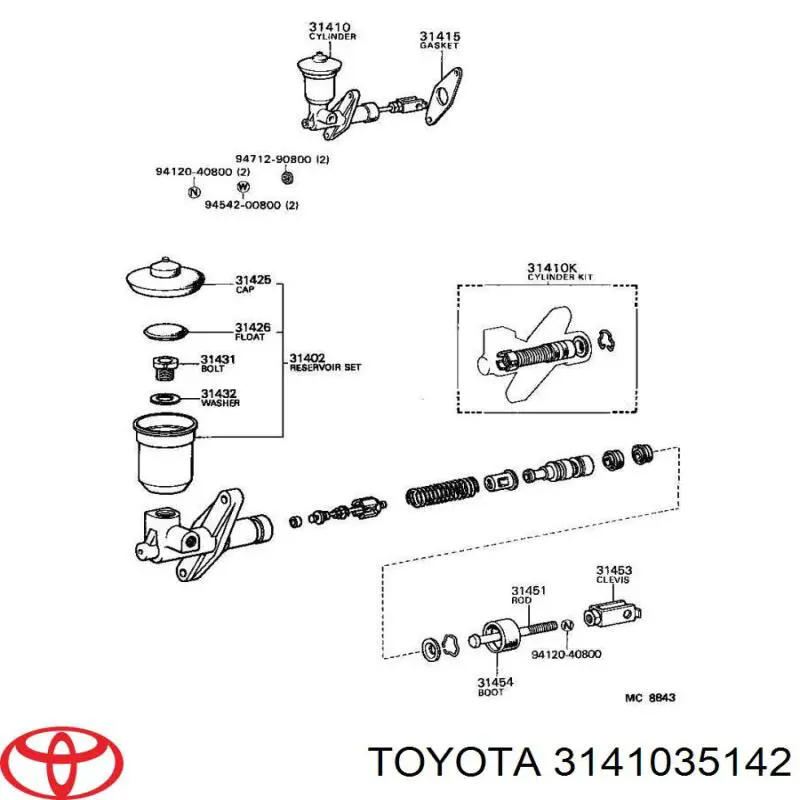 ГЦЗ Toyota 3141022070 ціна, від 45.10 USD