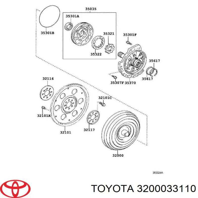 Гідротрансформатор ГМП Toyota 3200033110 ціна, від 180.50 USD