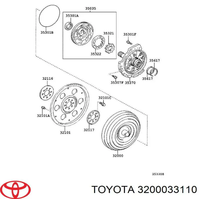 3200033110 Toyota Передача гідромеханічна (ГМП)