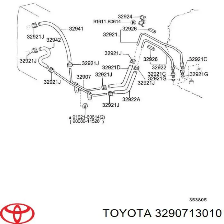 Трубка масляного радіатора АКПП, здвоєна Toyota Corolla (E12U) (Тойота Королла)