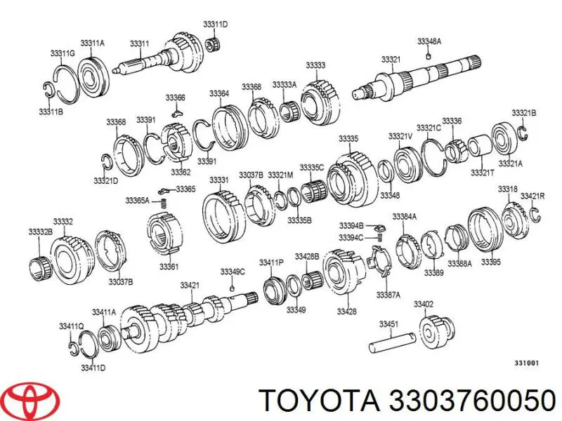 Кільце синхронізатора Toyota 3303760050 ціна, від 108.52 USD
