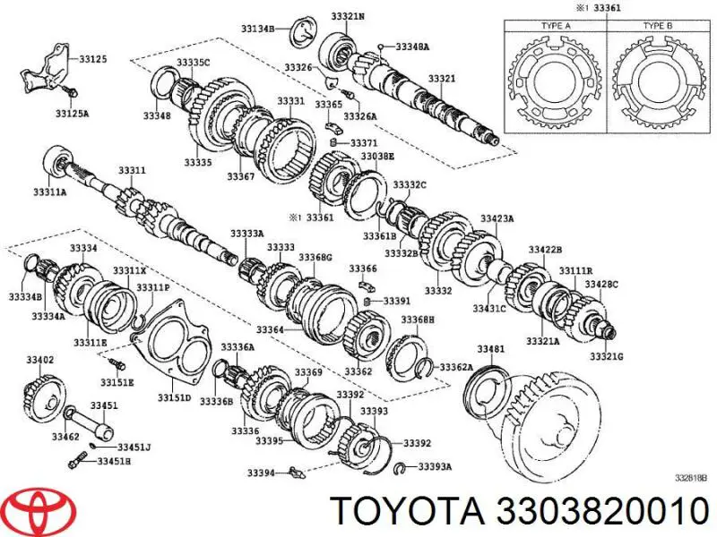 3303820010 Toyota кільце синхронізатора