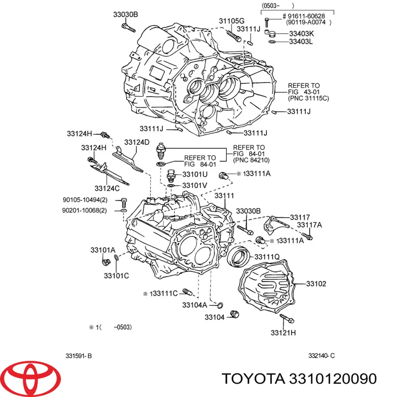 Корпус коробки передач АКПП/КПП Toyota 3310120090 ціна, від 31.67 USD