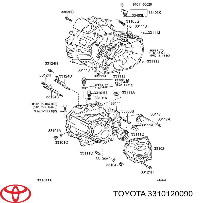 3310120090 Toyota Корпус КПП