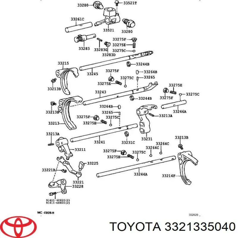 3321335040 Toyota Вилка зчеплення