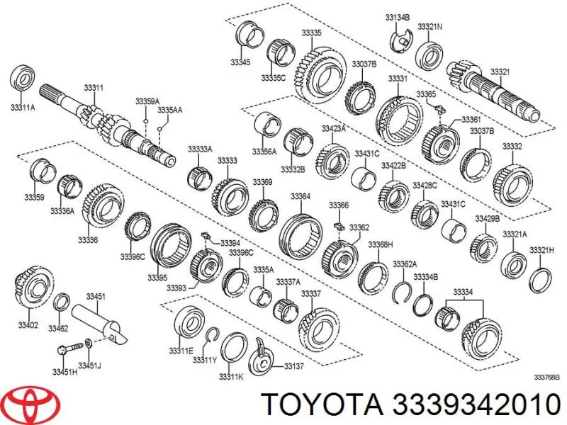 Муфта синхронізатора, зовнішня обойма 5-ї передачі Toyota 3339312022 ціна, від 170.44 USD