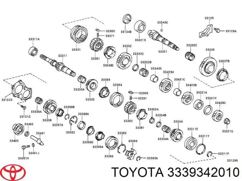 3339312022 Toyota муфта синхронізатора, зовнішня обойма 5-ї передачі