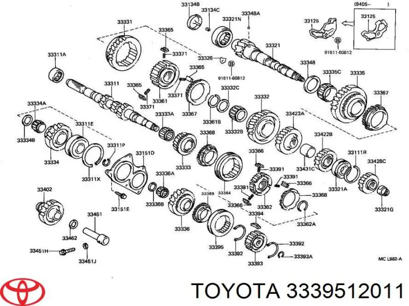 Муфта синхронізатора, зовнішня обойма 5-ї передачі Toyota 3339512011 ціна, від 224.54 USD