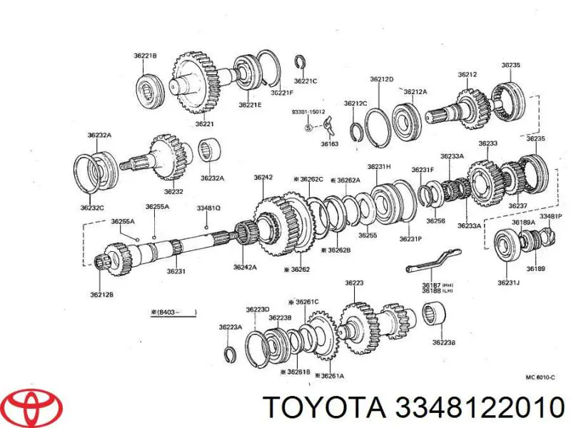 3348122010 Toyota шестерня спідометра, ведуча