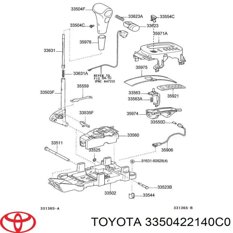 3350422140C0 Toyota Ручка важеля коробки передач