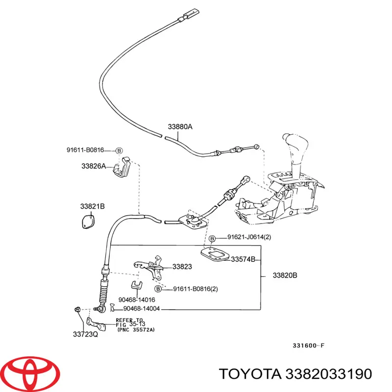 Трос перемикання передач, здвоєний Toyota 3382033190 ціна, від 42.33 USD