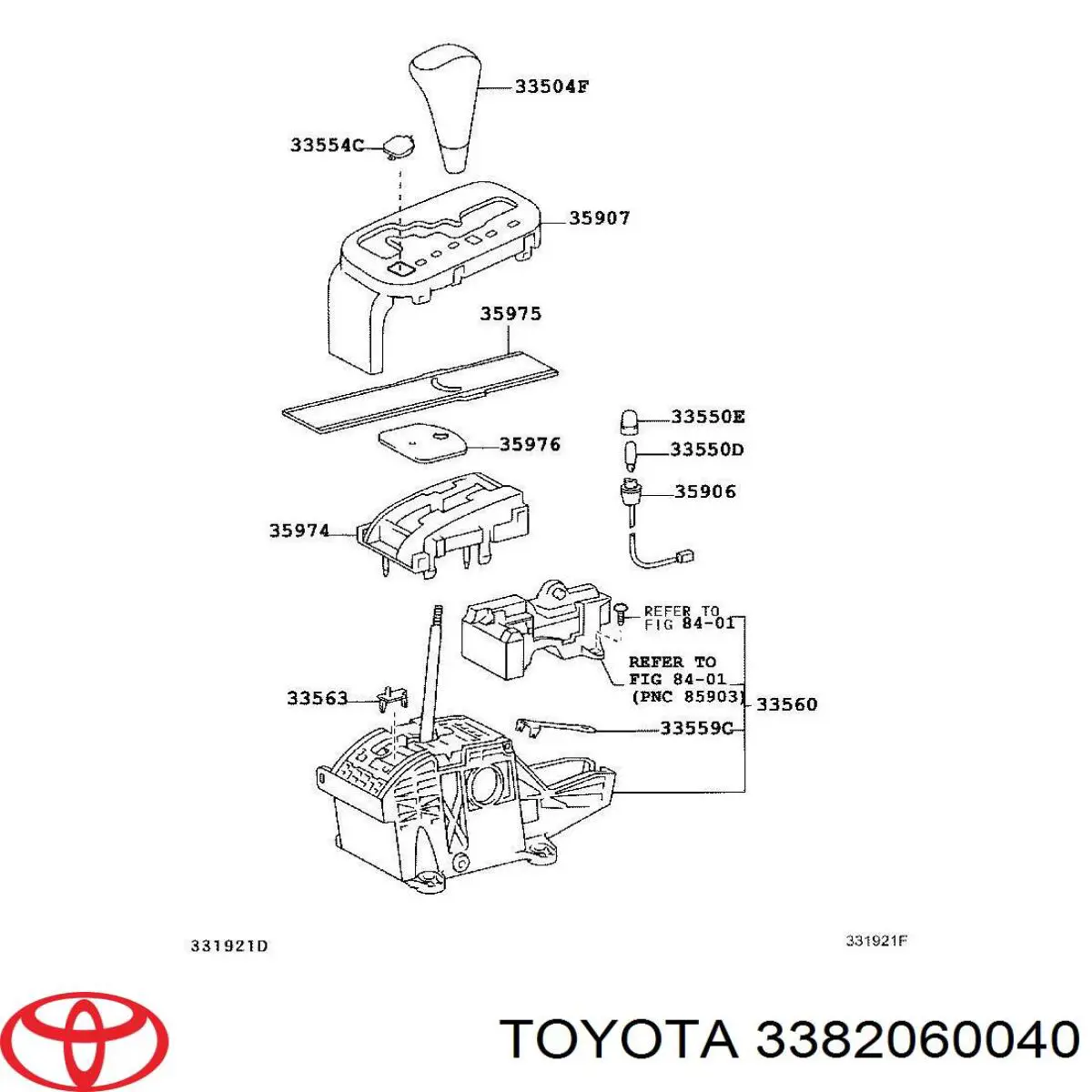 Трос перемикання передач, вибору передачі Toyota 3382060040 ціна, від 82.96 USD
