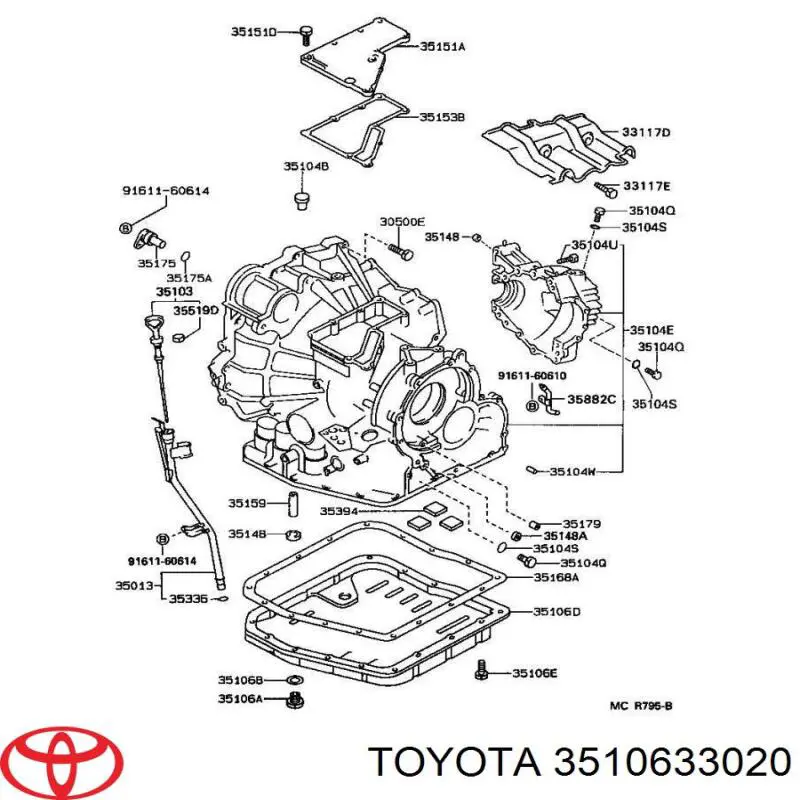 Піддон АКПП Toyota 3510633020 ціна, від 126.67 USD