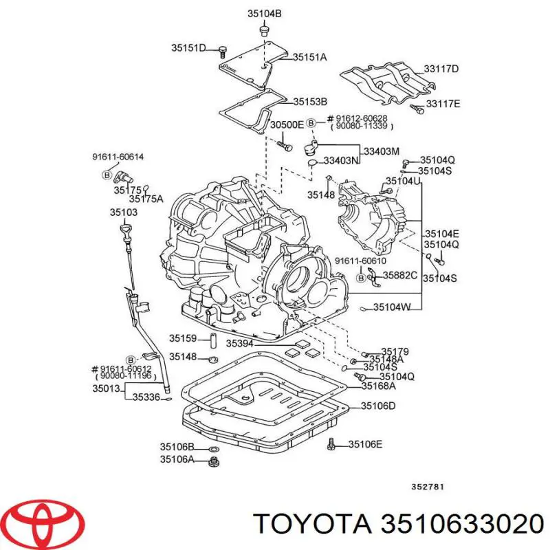 3510633020 Toyota Піддон АКПП