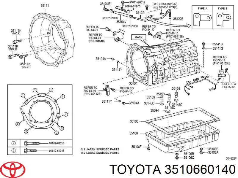 3510660140 Toyota Піддон АКПП