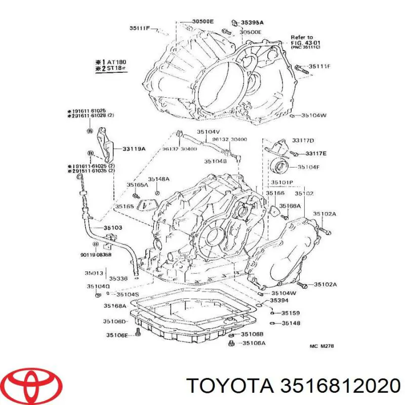Купити 3516812020 Toyota Прокладка піддону АКПП