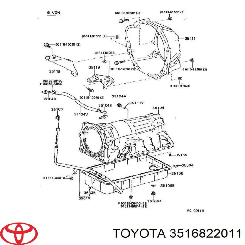 3516822011 Toyota прокладка піддону акпп