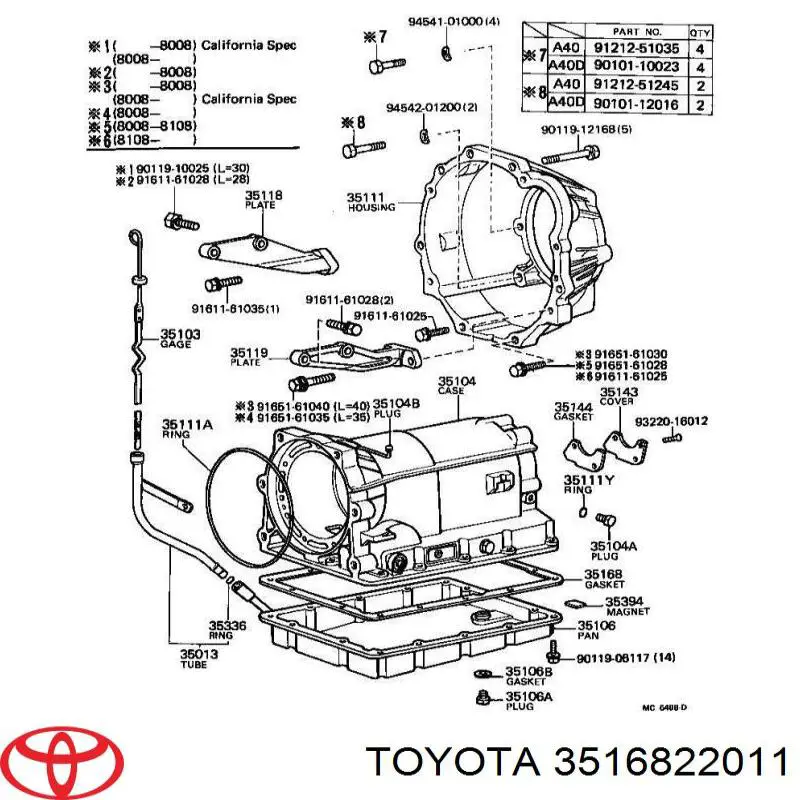 Прокладка піддону АКПП Toyota 3516822011 ціна, від 6.97 USD