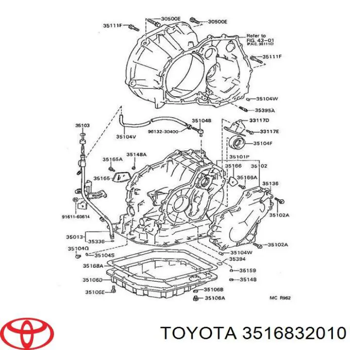 3516832010 Toyota прокладка піддону акпп