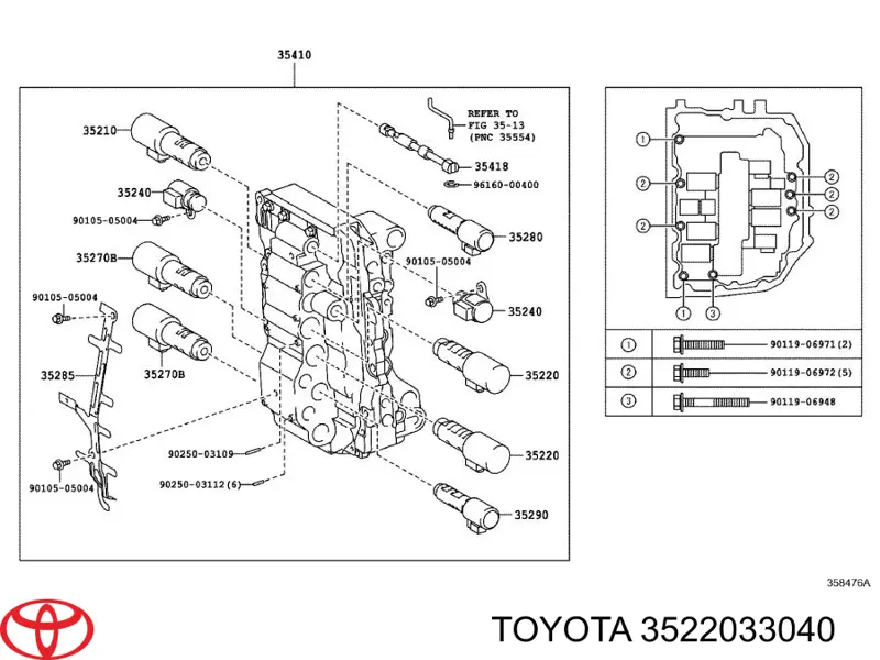 Соленоїд перемикання Toyota 3522033040 ціна, від 95.59 USD