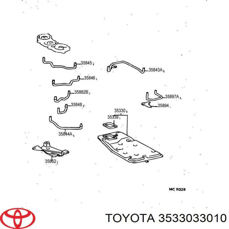 Фільтр коробки автомат Toyota 3533033010 ціна, від 23.48 USD