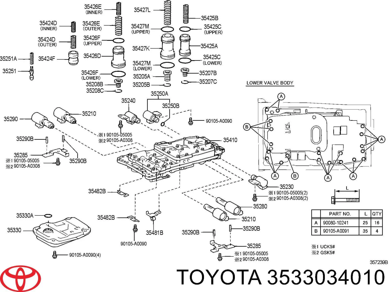 Фільтр коробки автомат Toyota 3533034010 ціна, від 58.79 USD