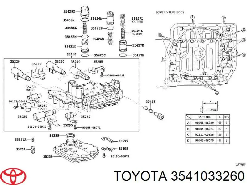 3541033260 Toyota Блок клапанів АКПП